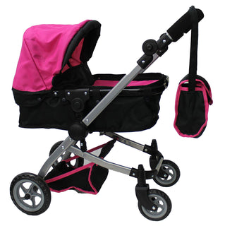 9651 B Bugaboo DOLL Bassinet Stroller with Diaper Bag and Swivel Wheels Pink